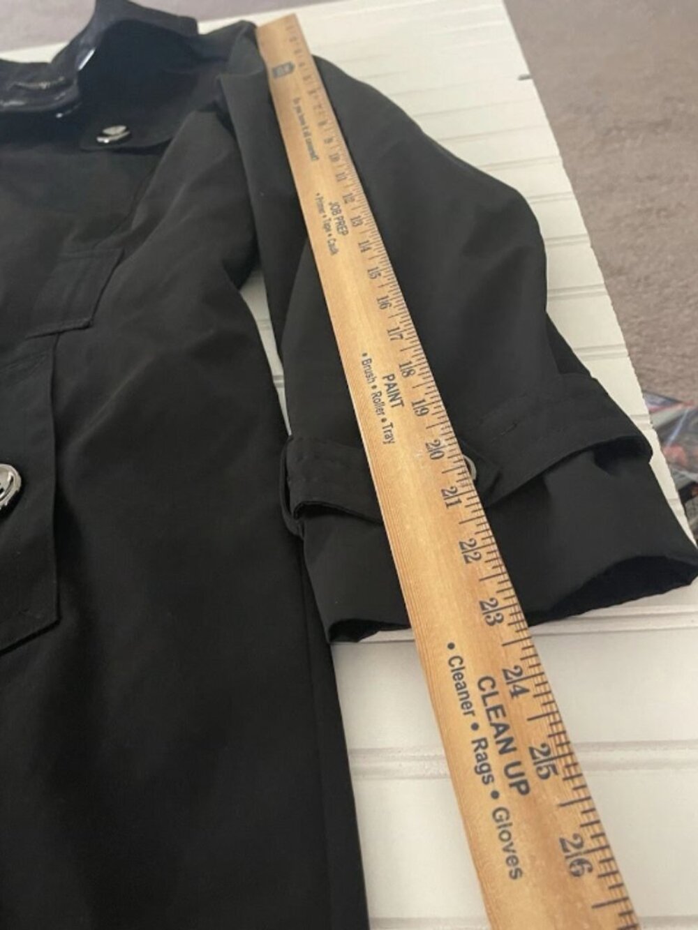 London Fog Women's Size M Black Double Breasted Mid-Length Trench Coat - Picture 9 of 12